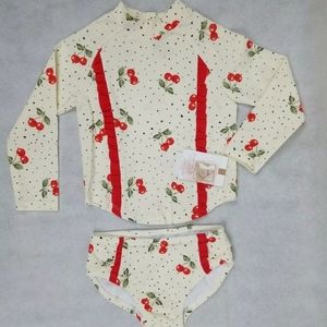 UPF 50+ Jessica Simpson Cherry swimsuit rash guard